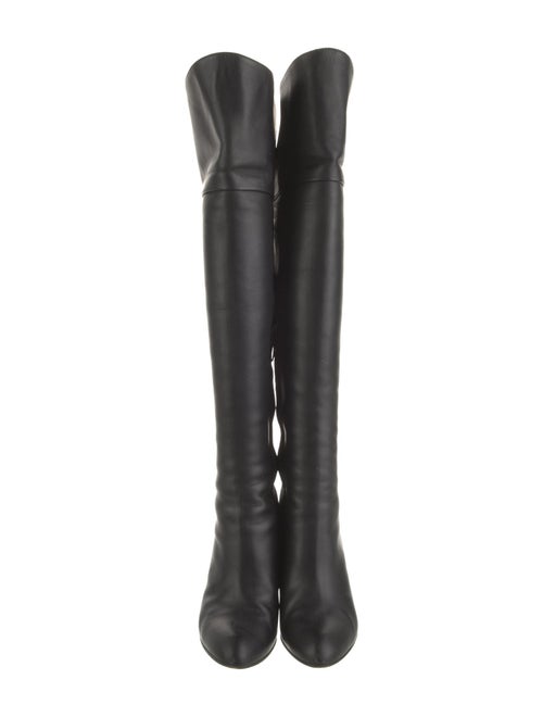 Salvatore Ferragamo Leather Whipstitch Trim Boots