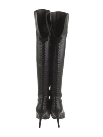 Salvatore Ferragamo Leather Whipstitch Trim Boots