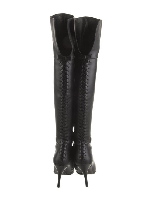 Salvatore Ferragamo Leather Whipstitch Trim Boots