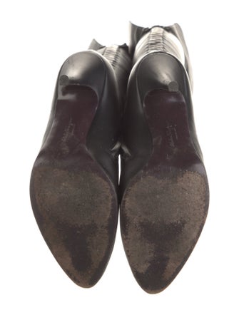 Salvatore Ferragamo Leather Whipstitch Trim Boots