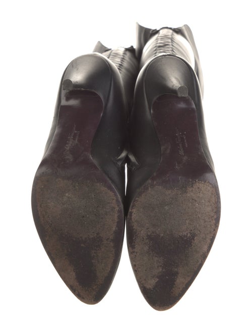 Salvatore Ferragamo Leather Whipstitch Trim Boots