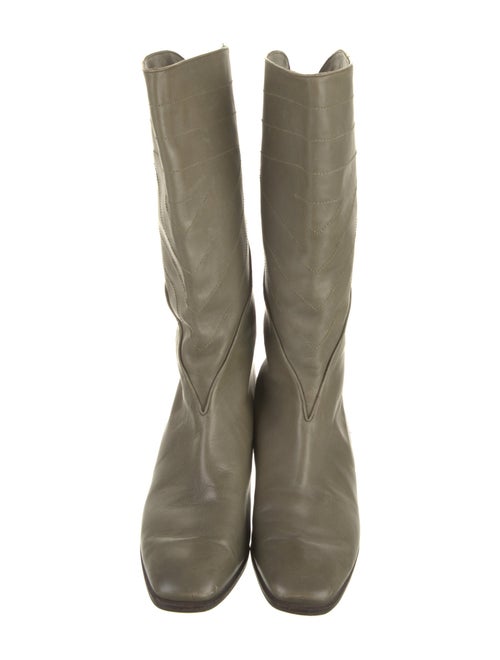 Salvatore Ferragamo Leather Colorblock Pattern Boots