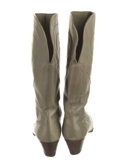 Salvatore Ferragamo Leather Colorblock Pattern Boots