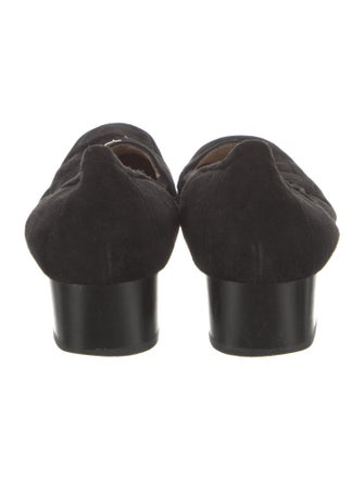 Salvatore Ferragamo Suede Tassel Accents Pumps