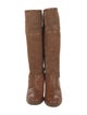 Salvatore Ferragamo Suede Leather Trim Embellishment Riding Boots