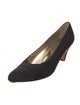 Salvatore Ferragamo Satin Leather Trim Embellishment Pumps