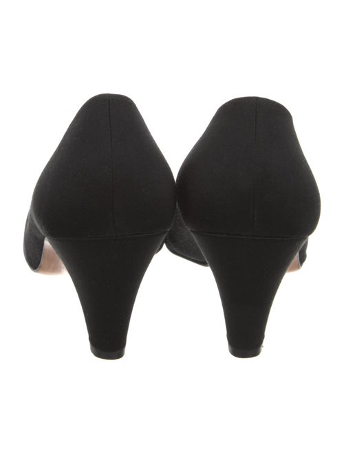 Salvatore Ferragamo Satin Leather Trim Embellishment Pumps