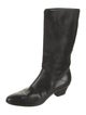 Salvatore Ferragamo Ponyhair Leather Trim Embellishment Rain Boots