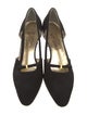 Salvatore Ferragamo Suede Leather Trim Embellishment D'Orsay Pumps