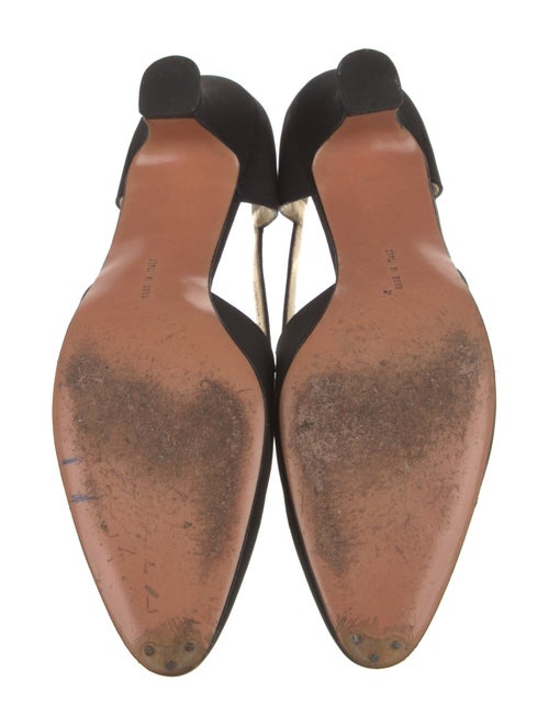 Salvatore Ferragamo Suede Leather Trim Embellishment D'Orsay Pumps