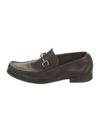 Salvatore Ferragamo Gancini Logo Leather Loafers