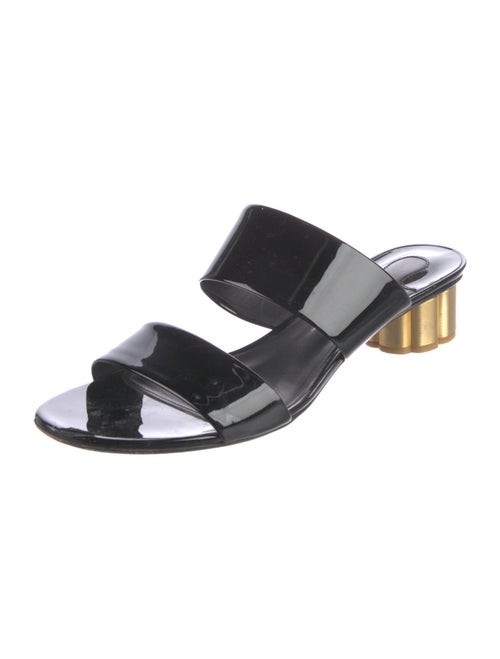 Salvatore Ferragamo Patent Leather Printed Slides