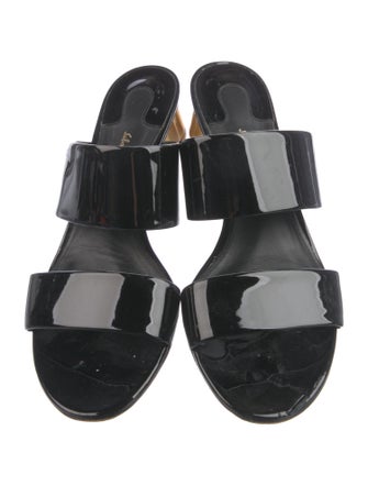 Salvatore Ferragamo Patent Leather Printed Slides