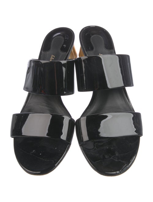 Salvatore Ferragamo Patent Leather Printed Slides