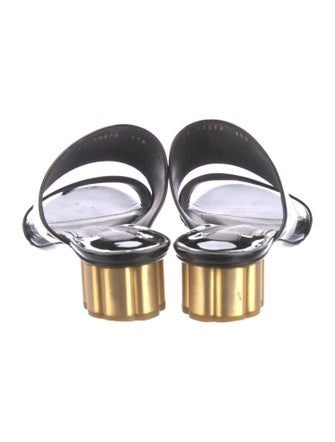 Salvatore Ferragamo Patent Leather Printed Slides