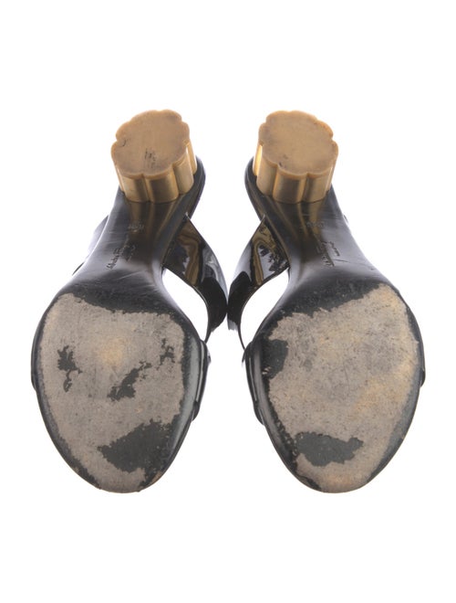 Salvatore Ferragamo Patent Leather Printed Slides