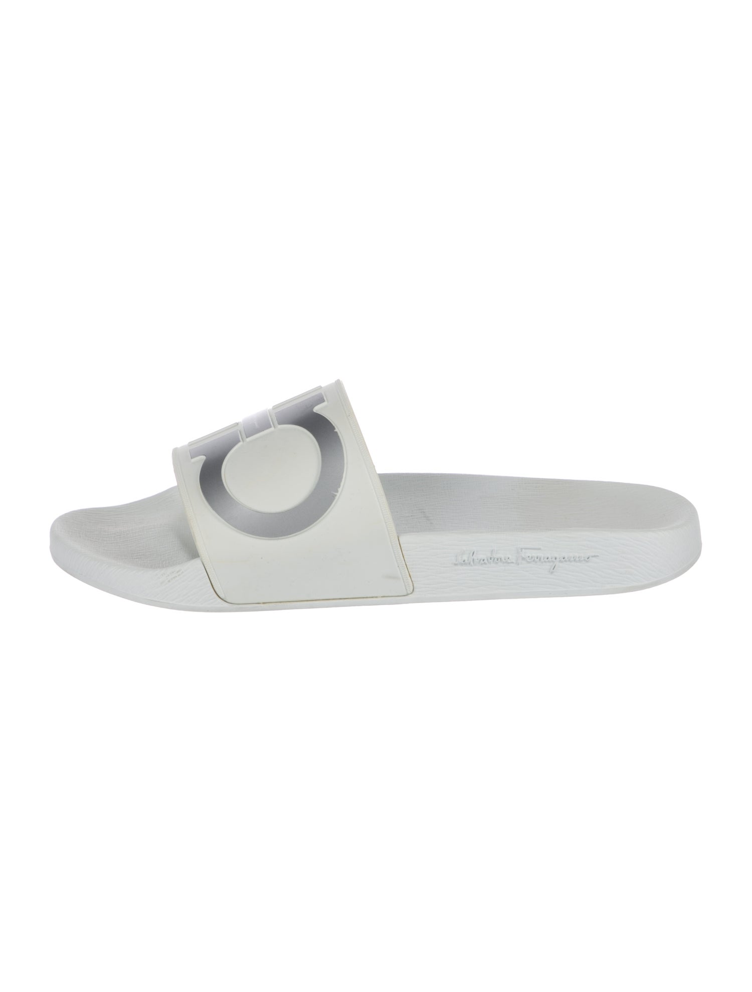 Salvatore Ferragamo Gancini Logo Rubber Slides