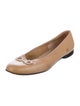 Salvatore Ferragamo Leather Bow Accents Flats