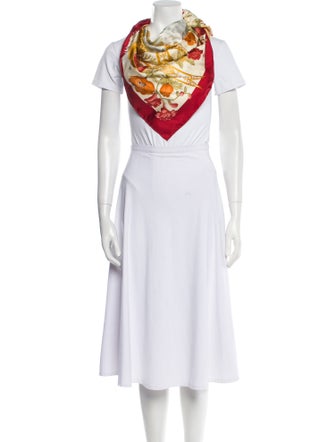 Salvatore Ferragamo Silk Floral Print Scarf