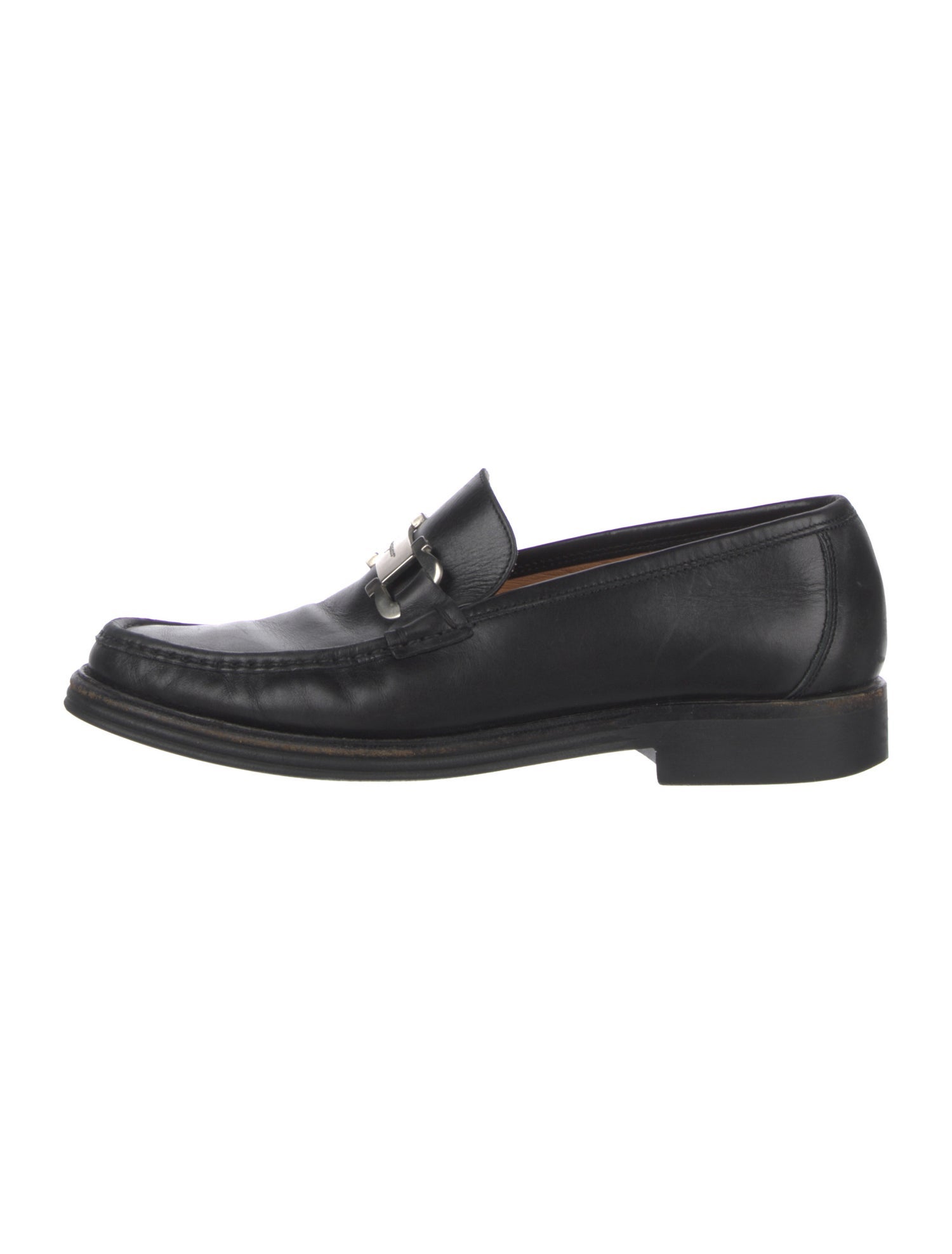 Salvatore Ferragamo Gancini Logo Leather Dress Loafers