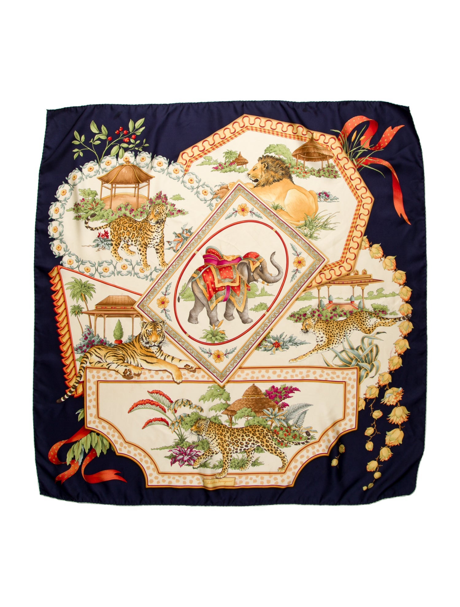 Salvatore Ferragamo Silk Floral Print Scarf