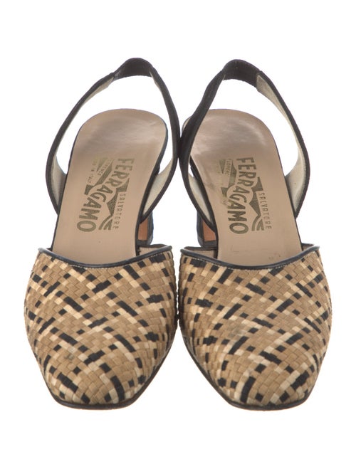 Salvatore Ferragamo Suede Printed Slingback Pumps