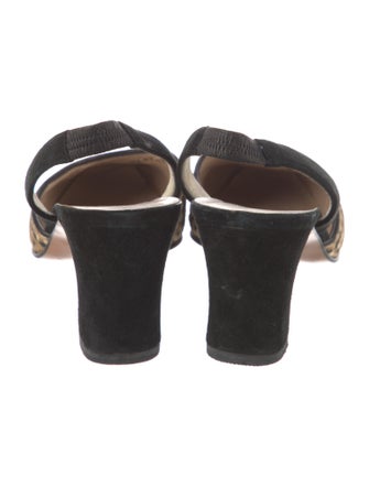 Salvatore Ferragamo Suede Printed Slingback Pumps