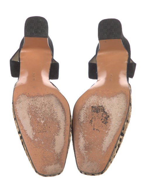 Salvatore Ferragamo Suede Printed Slingback Pumps