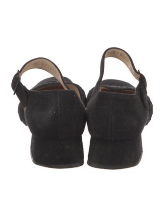 Salvatore Ferragamo Suede Embroidered Accent D'Orsay Pumps