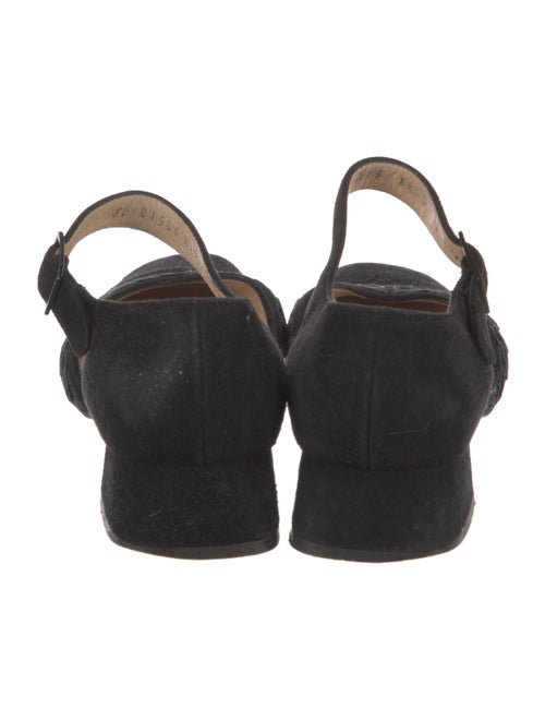 Salvatore Ferragamo Suede Embroidered Accent D'Orsay Pumps