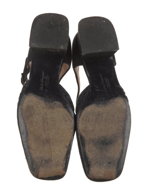 Salvatore Ferragamo Suede Embroidered Accent D'Orsay Pumps