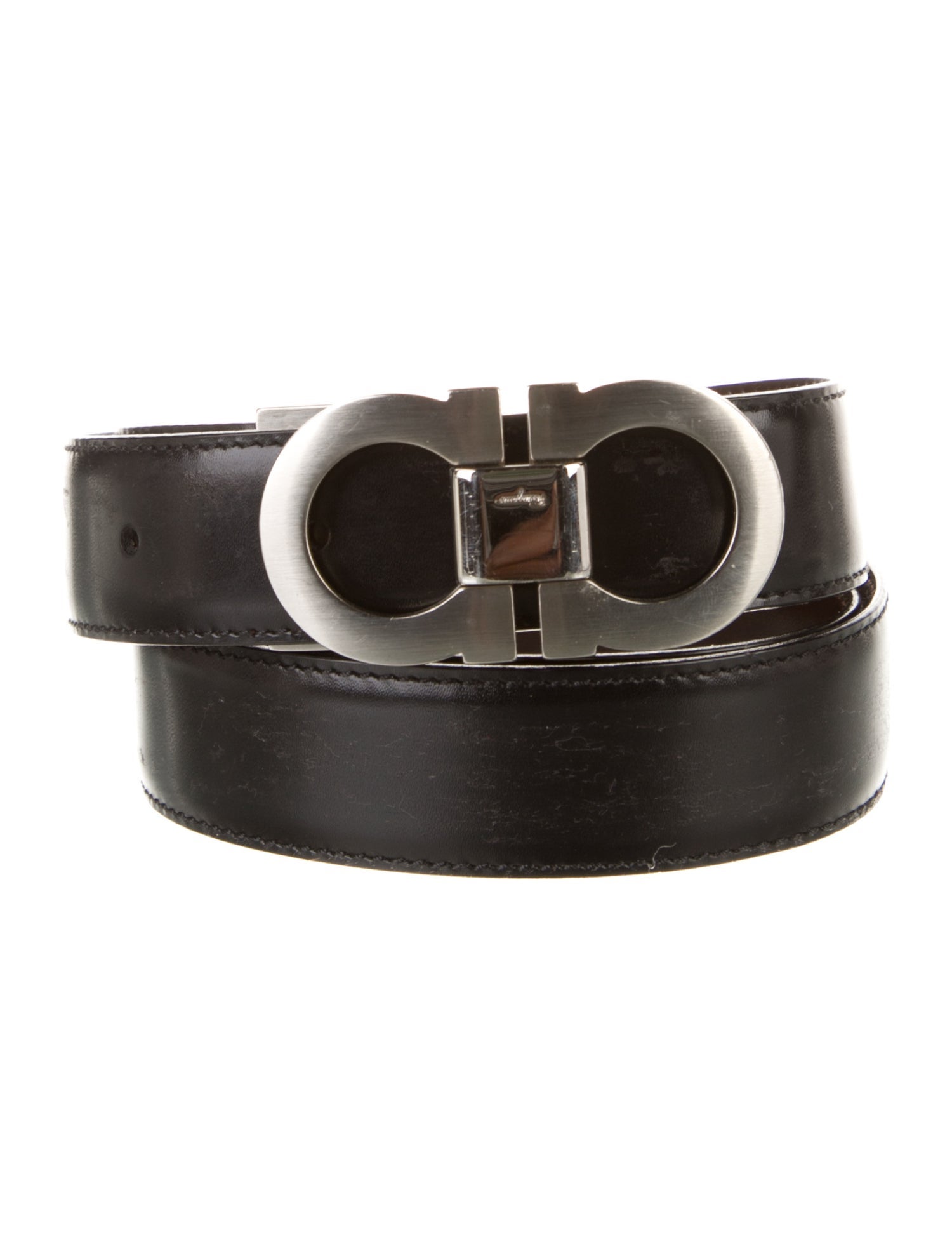 Salvatore Ferragamo Gancini Logo Leather Belt Kit