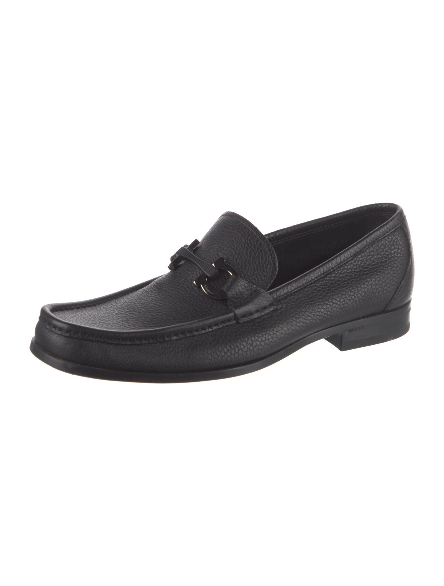 Salvatore Ferragamo Gancini Logo Leather Dress Loafers