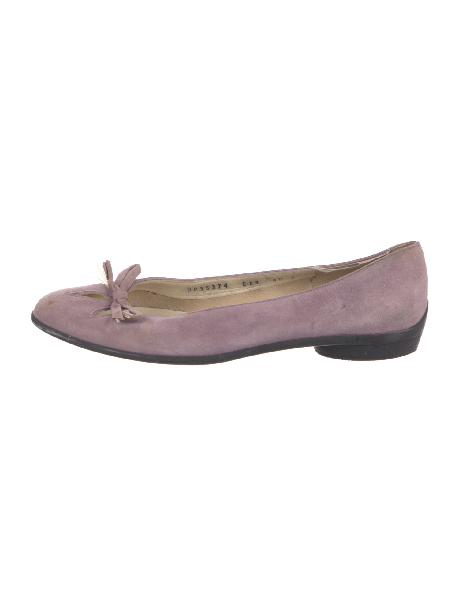 Salvatore Ferragamo Suede Bow Accents Flats