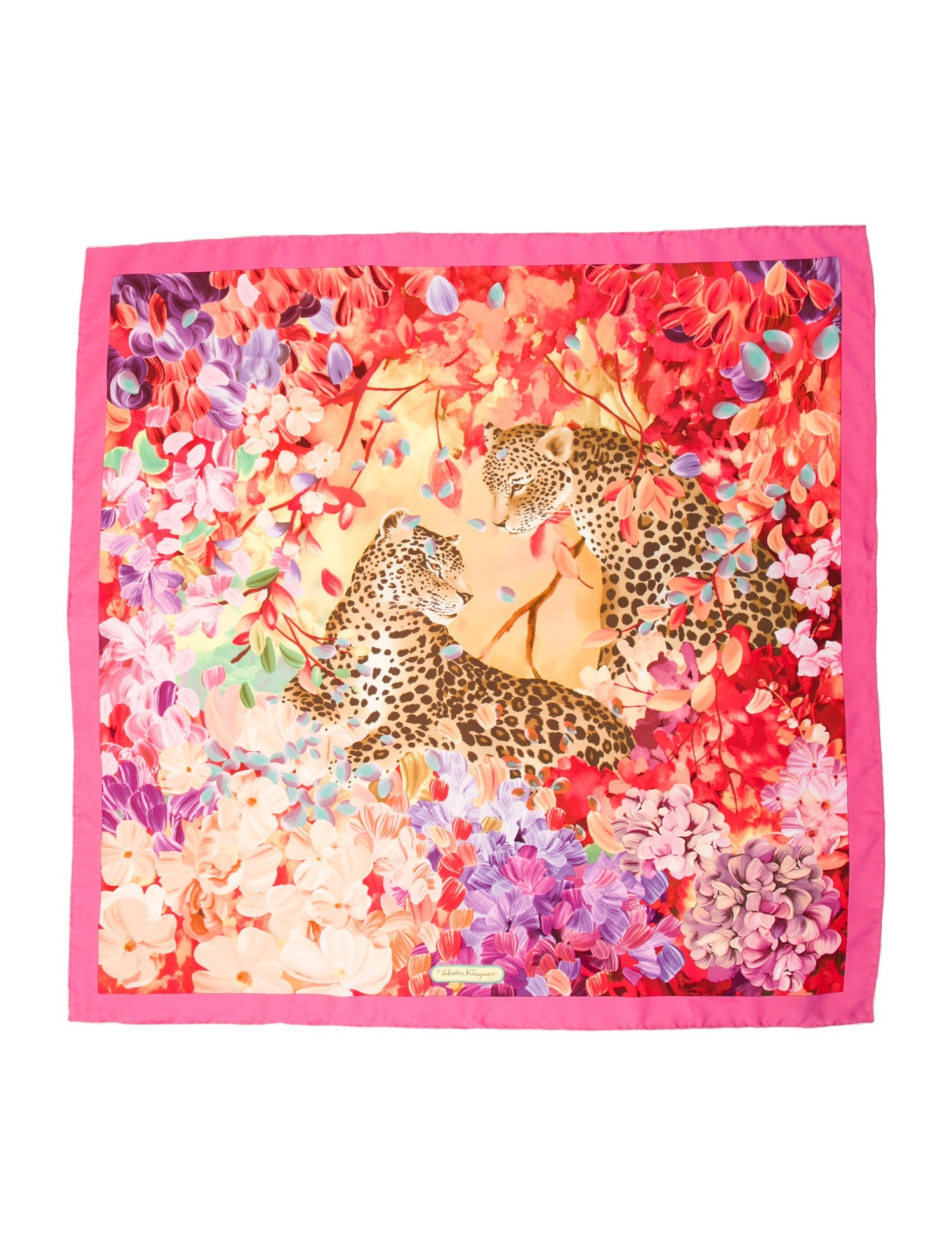 Salvatore Ferragamo Silk Animal Print Scarf