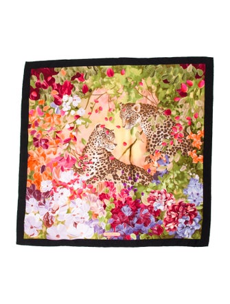 Salvatore Ferragamo Silk Floral Print Scarf