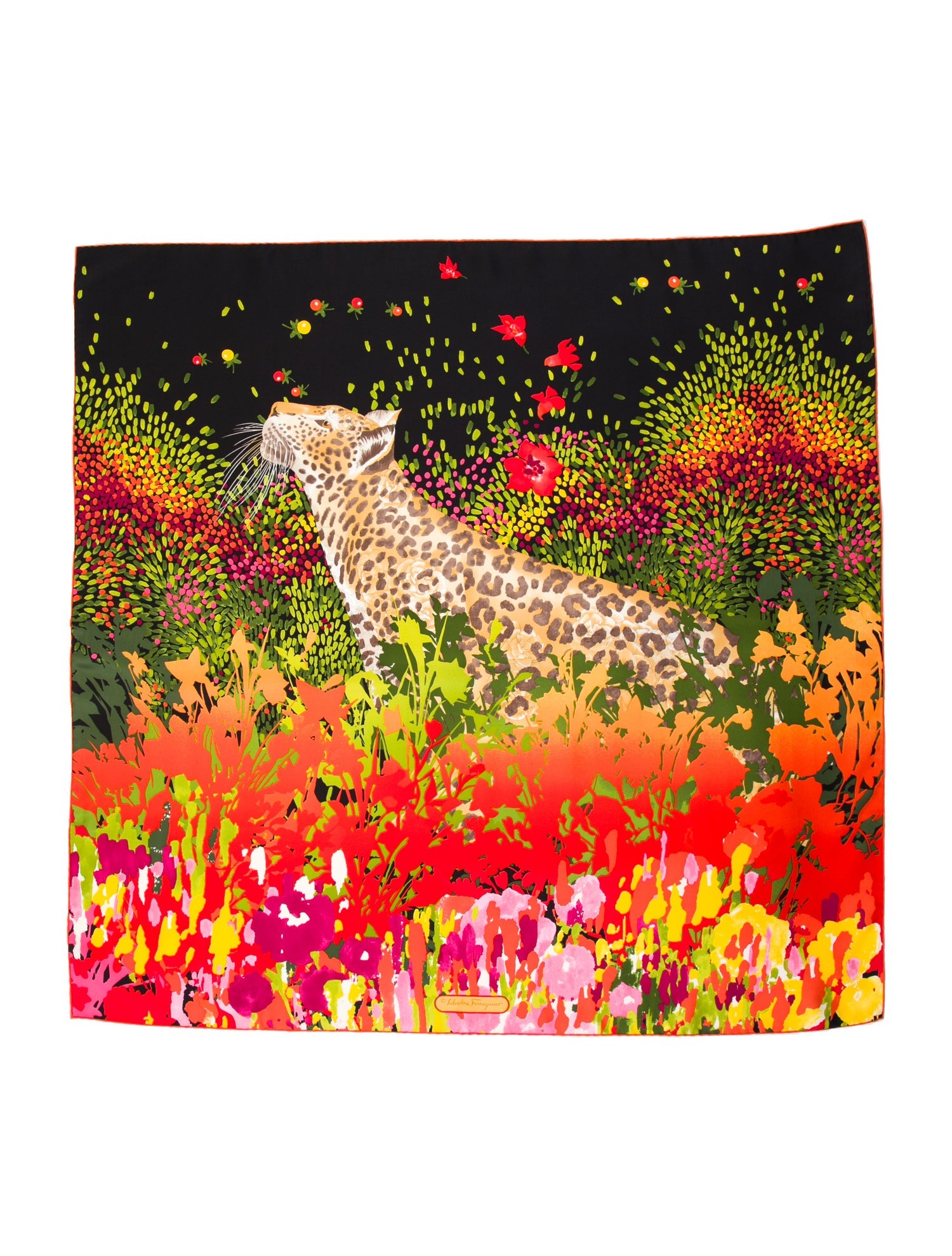 Salvatore Ferragamo Silk Floral Print Scarf