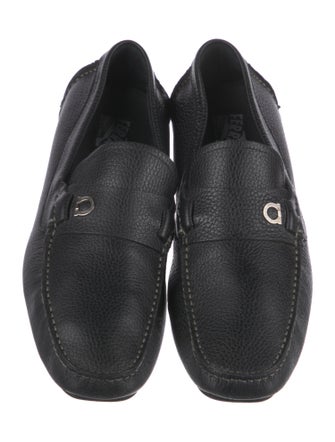 Salvatore Ferragamo Gancini Logo Leather Moccasins