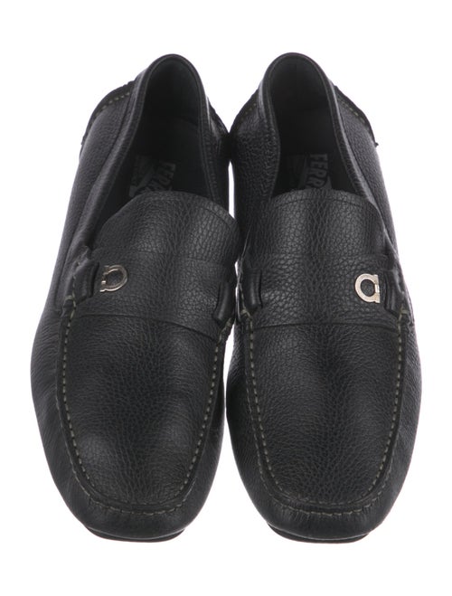 Salvatore Ferragamo Gancini Logo Leather Moccasins