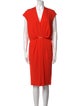 Salvatore Ferragamo V-Neck Midi Length Dress