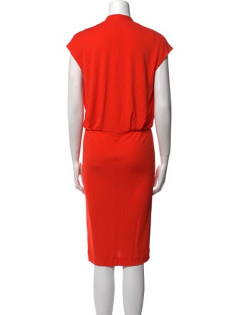 Salvatore Ferragamo V-Neck Midi Length Dress