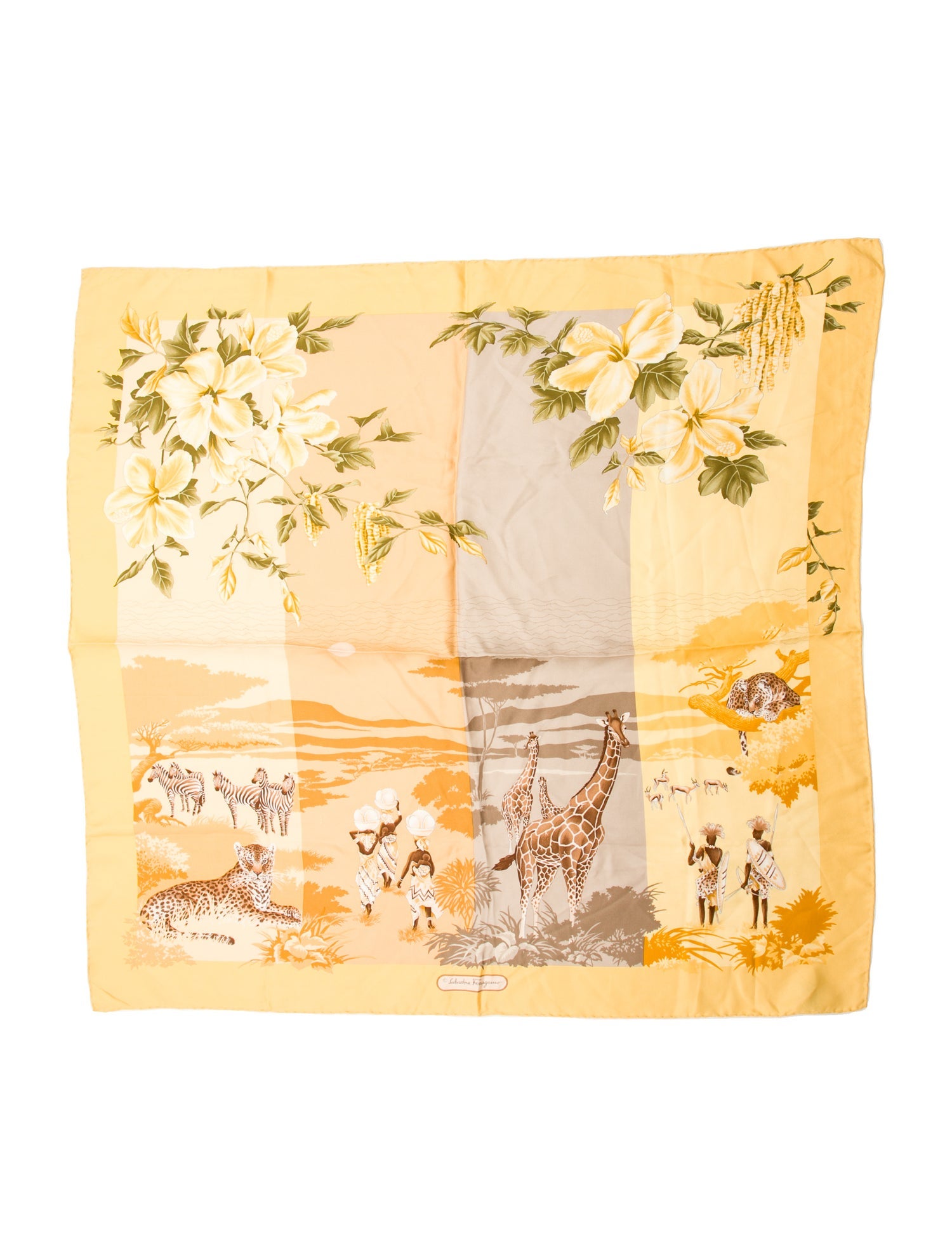 Salvatore Ferragamo Silk Floral Print Scarf