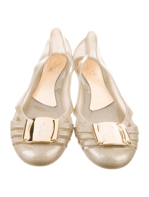 Salvatore Ferragamo Rubber Lasercut Accents Ballet Flats