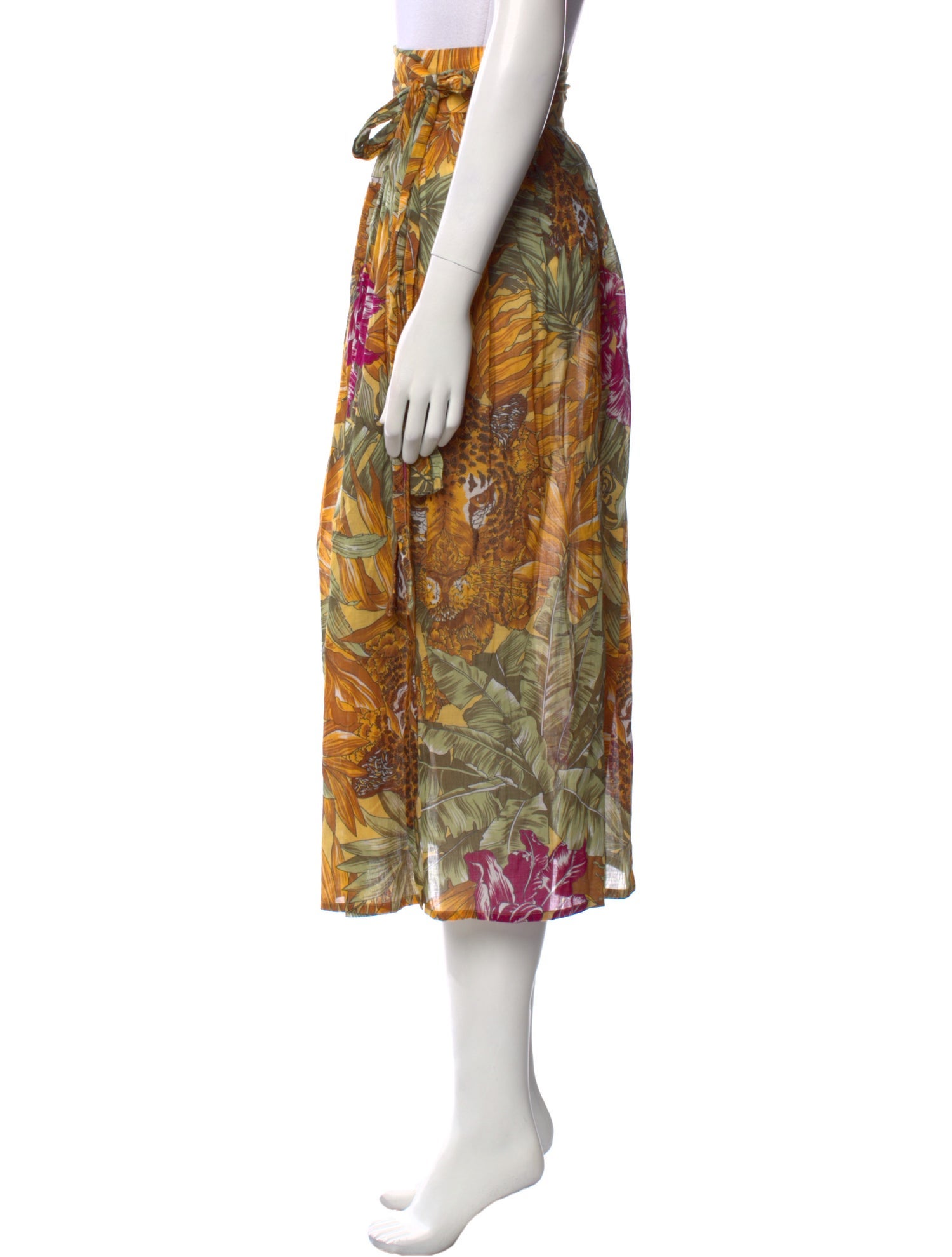 Salvatore Ferragamo Floral Print Midi Length Skirt