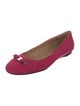 Salvatore Ferragamo Suede Bow Accents Ballet Flats
