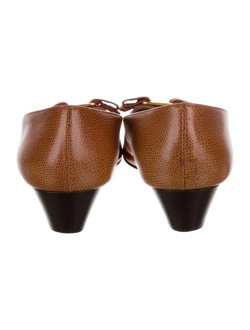 Salvatore Ferragamo Lizard Bow Accents Pumps