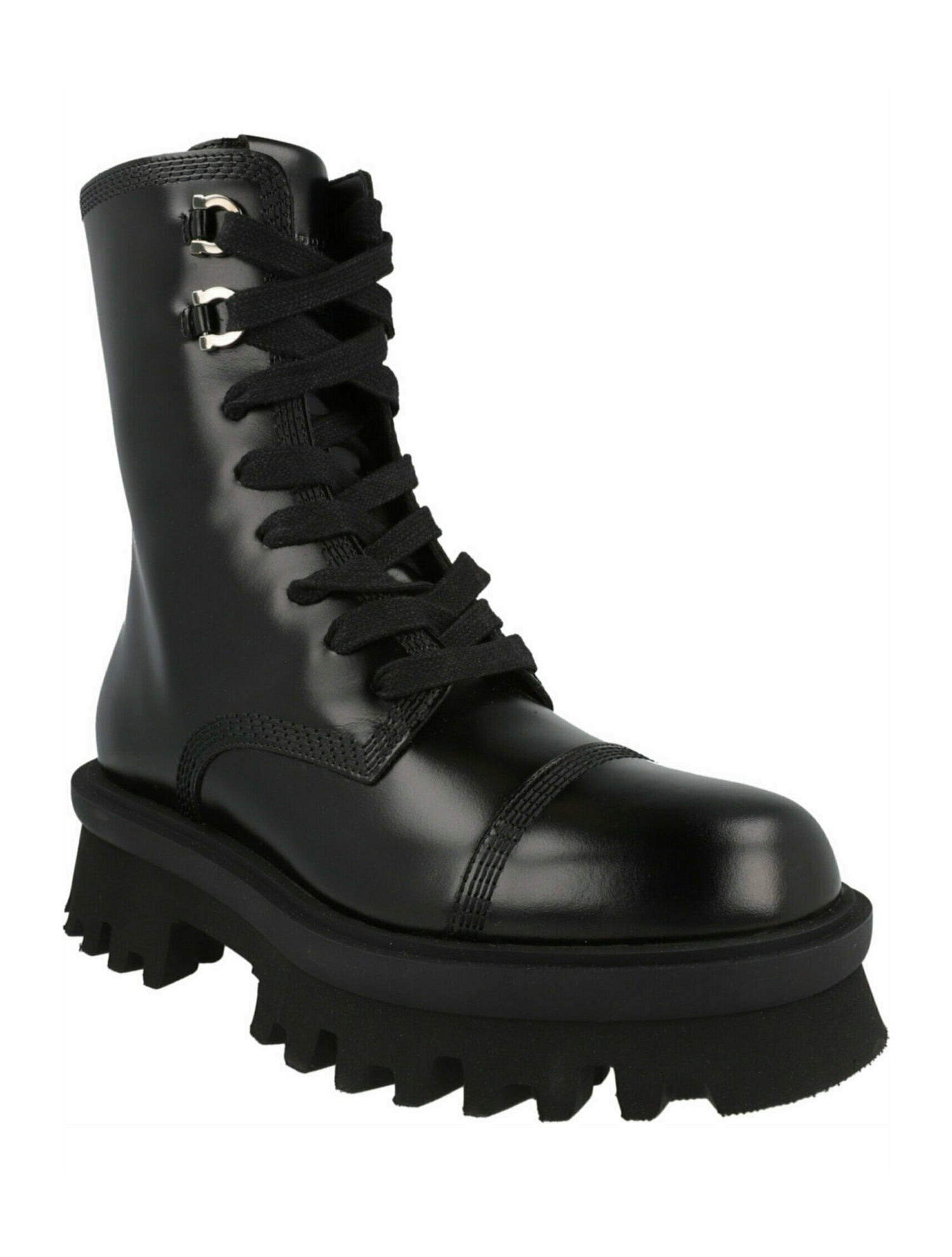 Salvatore Ferragamo Gancini Logo Calf Leather Lace-Up Boots w/ Tags