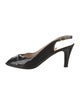Salvatore Ferragamo Patent Leather Cutout Accent Slingback Pumps