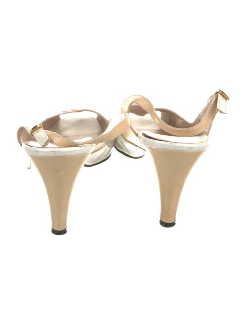 Salvatore Ferragamo Patent Leather Bow Accents Slingback Sandals