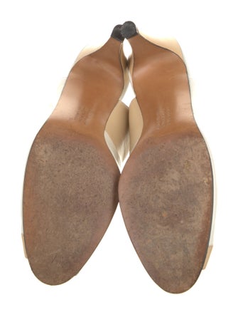 Salvatore Ferragamo Patent Leather Bow Accents Slingback Sandals